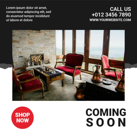 Scratch Black And Red Promotional Instagram Post Design Template