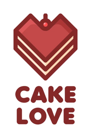 Cake Love Colorful Logo Design Template