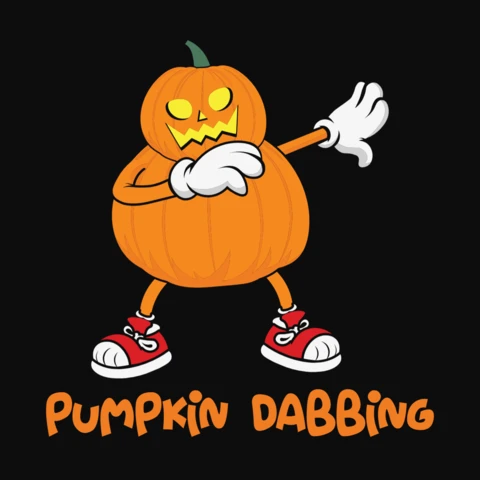 Pumpkin Dabbing T-Shirt Design Template