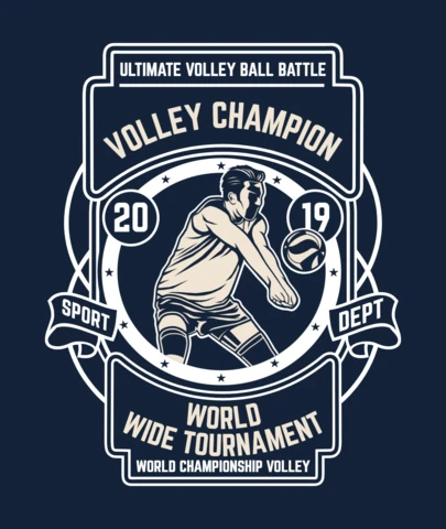 Volley Champion T-Shirt Design Template