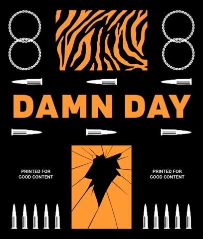 Bold Tiger Print Graphic Design Template for Apparel