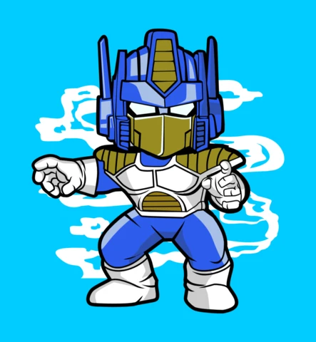 Optimus Vegeta Comic Caricature Pop Culture T-Shirt Design Template
