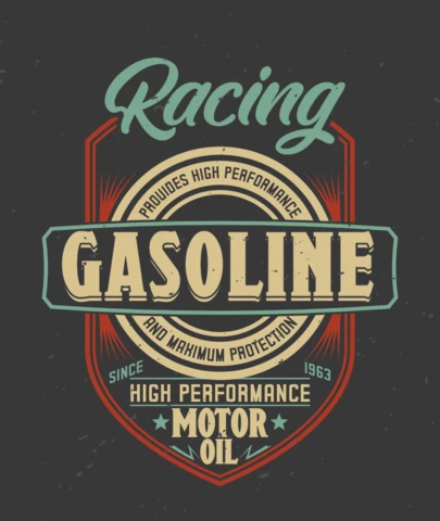 Racing Gasoline Retro Display T-Shirt Design Template