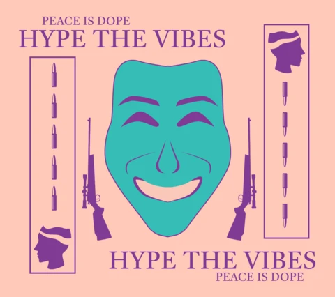 Plantilla de diseño gráfico vibrante para cartel de hype the vibes.