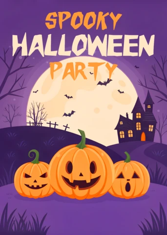 Spooky Halloween Party Design Template with Pumpkin Graphics for Flyers
