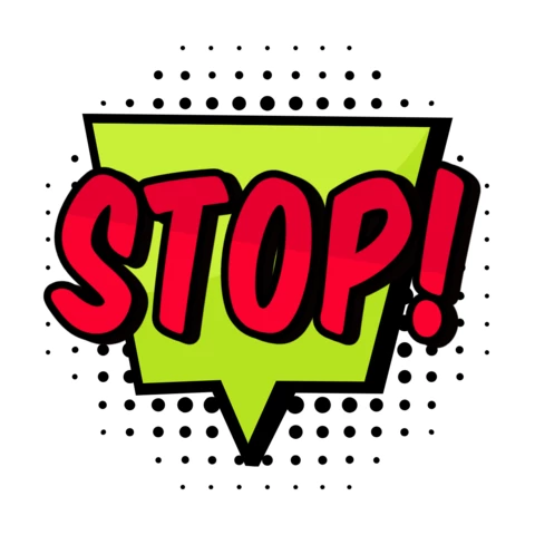 Stop ! Modèle d'effet de texte de style bande dessinée pop art