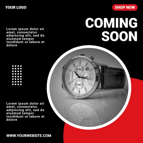 Black And Red Geometric Ad Social Media Post Design Template