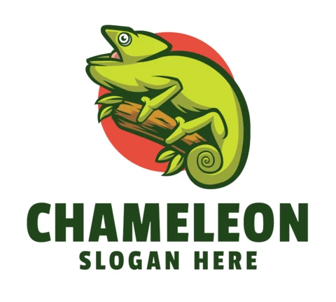 Plantilla de diseño de logotipo camaleón