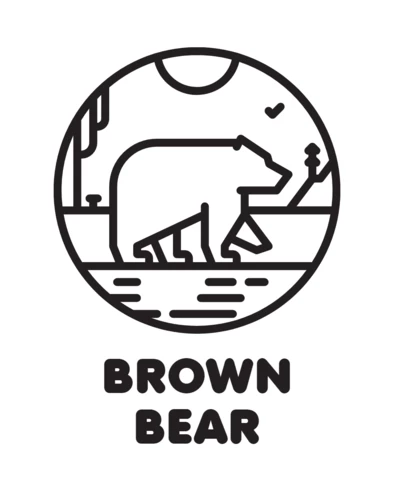 Brown Bear Logo Design Template Black