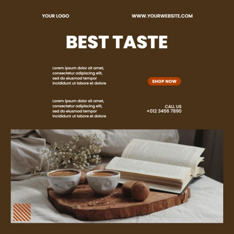 Il miglior modello di design per post Instagram sul caffè
