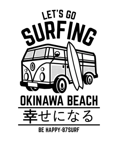 Let's Go Surfing T-Shirt Design Template