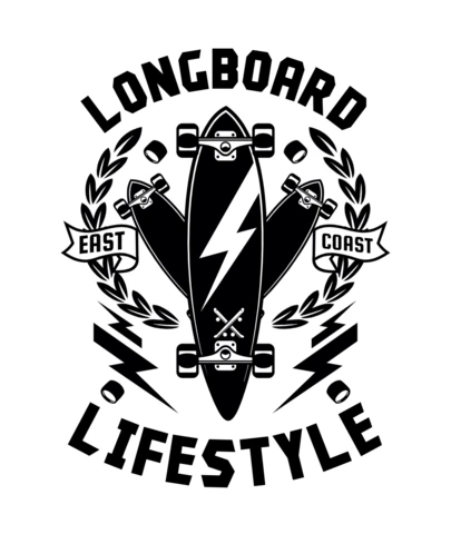 Longboard Lifestyle T-Shirt Design Template