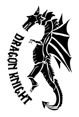 Medieval Dragon Knight Tattoo Design Template