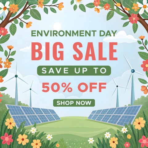 Modèle de vente pour la journée de l'environnement écologique - design floral vibrant