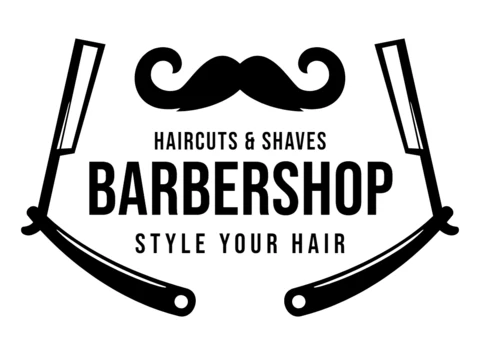Design de modelo de logotipo de cortes de cabelo e barba de barbearia