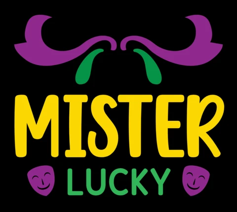 Modèle ludique de mardi gras pour "mister lucky" (Monsieur chanceux)