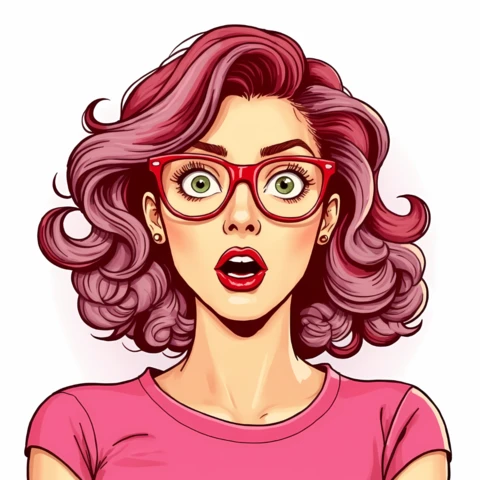 Surprised Woman Illustration Design Template for Creative Projects