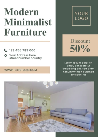 Modern Minimalist Furniture Design Template for Promotional Flyers