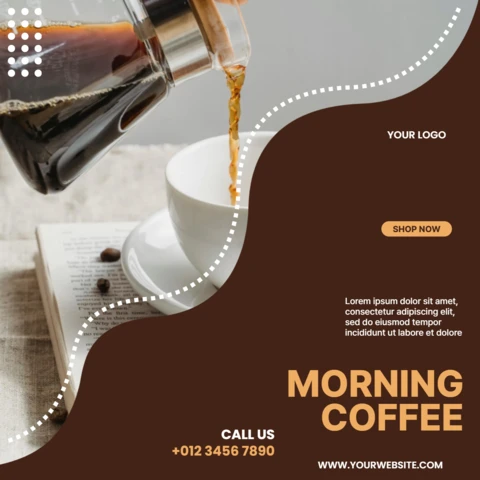 Modelo de design de post de mídia social de café da manhã