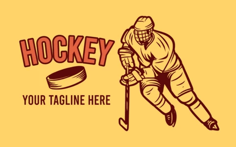 Hockey Vintage Style Logo Design Template
