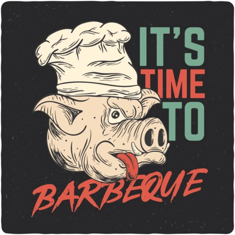 Time to barbecue chef pig diseño de camiseta