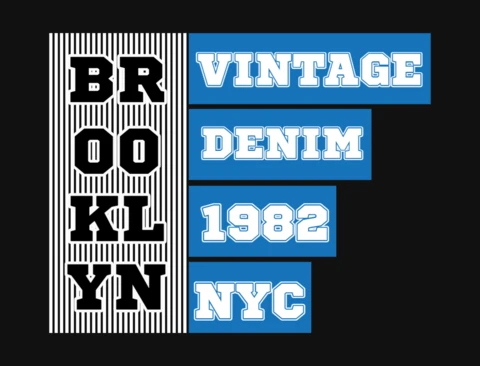 Vintage Denim Typography T-Shirt Design Template
