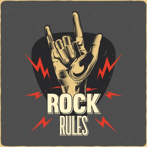 Rock Rules Music T-Shirt Design Template