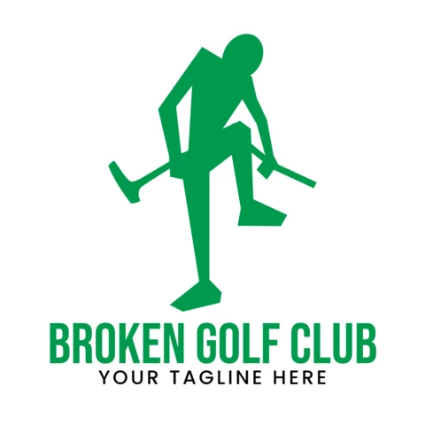Broken Golf Club Logo Design Template