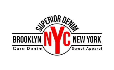 NYC Superior Denim Typography T-Shirt Design Template