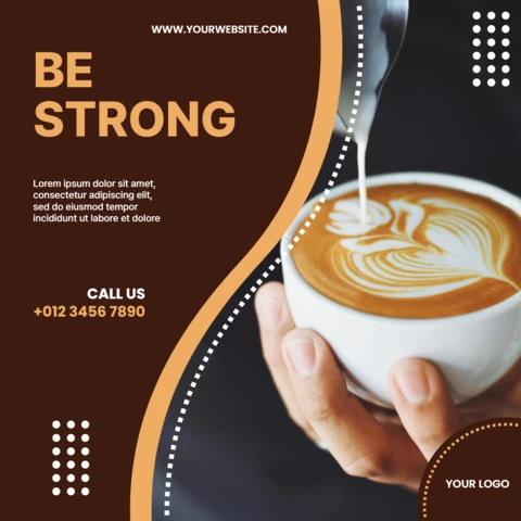 Coffee Shop Promotional Social Media Post Design Template