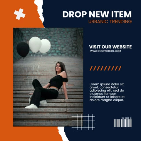 Urbanic trending streetwear mode social media post ontwerpsjabloon