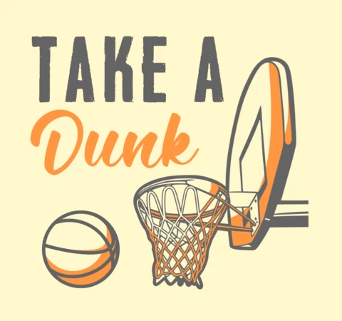 Basketball Slogan Vintage T-shirt Design Template