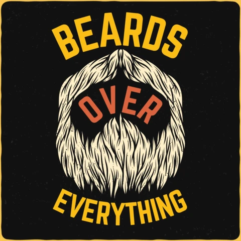 Modèle de t-shirt de barbier avec barbe sur tout