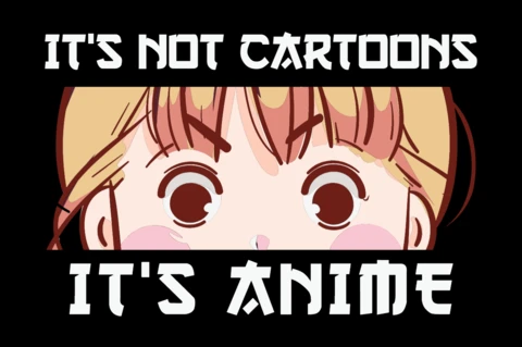 It's Not Cartoon It's Anime T-shirt Design Template