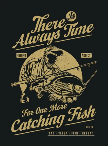 One More Catching Fish T-shirt Design Template