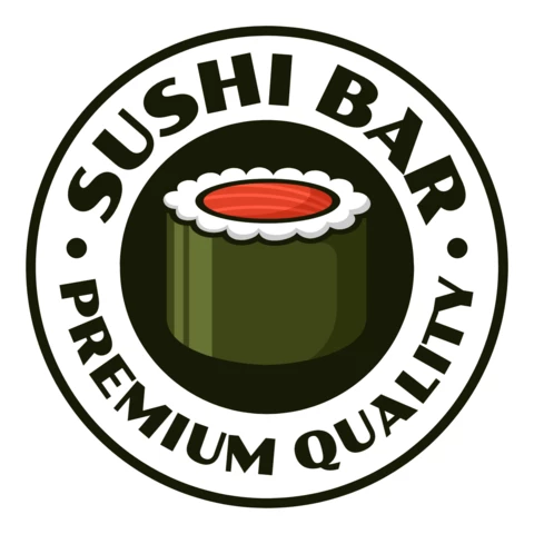 Modèle de logo pour un bar à sushis