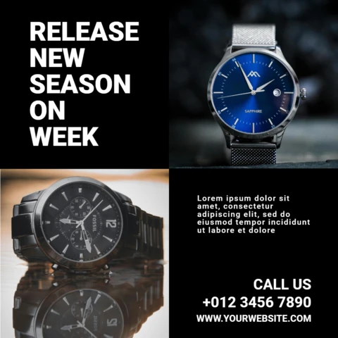 New Season Watch Sale Instagram Post Design Template