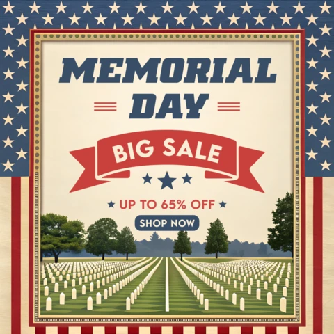 Patriotic Memorial Day Sale Template - Vintage Design for Promotions