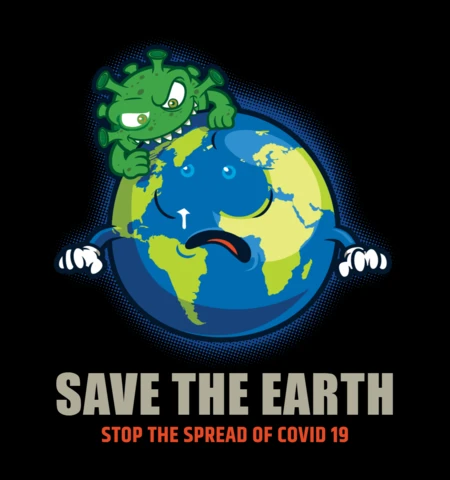 Save The Earth From Corona T-shirt Design Template