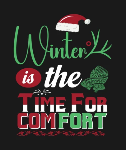 Wintertijd voor comfort t-shirt ontwerpsjabloon
