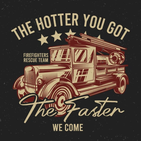 Fire Rescue Truck Brotherhood T-Shirt Design Template