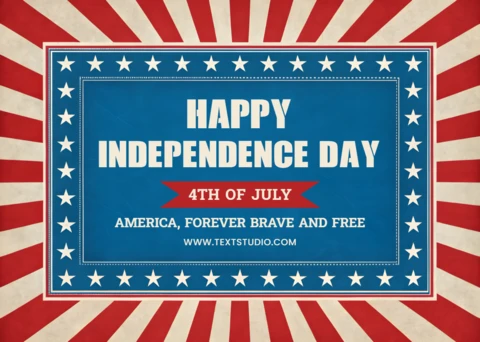 Template di celebrazione del giorno dell'indipendenza in stile vintage USA con design di stelle e strisce
