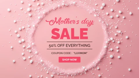 Chic Mother's Day Sale Template Design with Elegant Pink Aesthetics