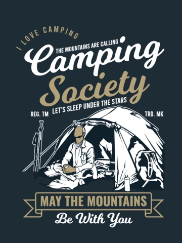 Camping Society T-shirt Design Template