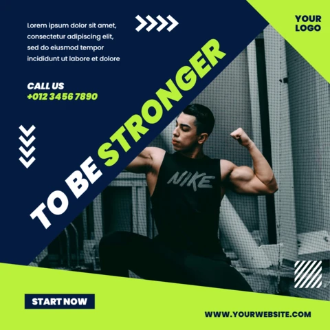 Impactful Neon Green Advertising Instagram Post Design Template