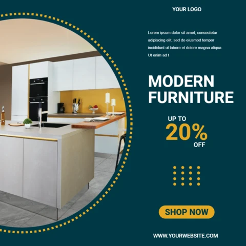 Dotted Line Modern Instagram Ad Post Design Template