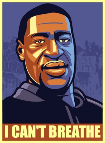 I Can't Breathe BLM George Floyd T-Shirt Design Template