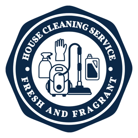 Plantilla de diseño de logotipo de servicio de limpieza doméstica fresco y fragante