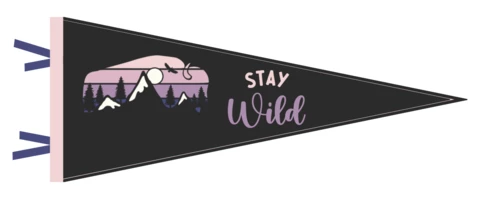 Blijf wild bizon wimpel t-shirt sjabloon ontwerp