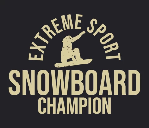 Vintage Snowboard Champion T-shirt Design Template